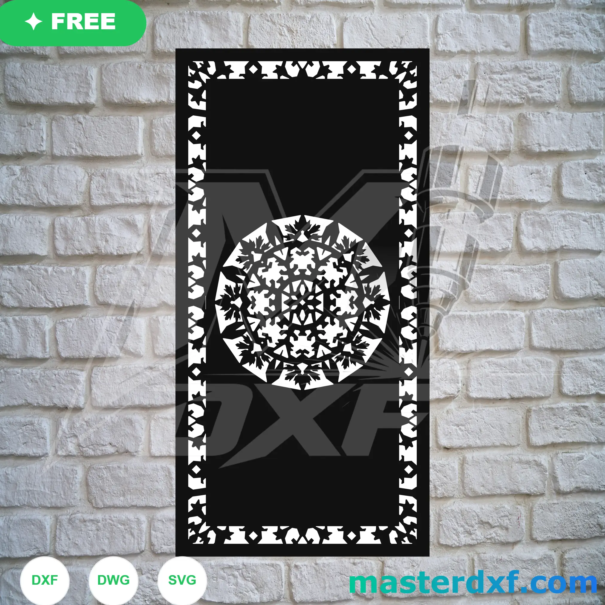 Ornate Mandala Centerpiece Privacy Panel Vector DXF File